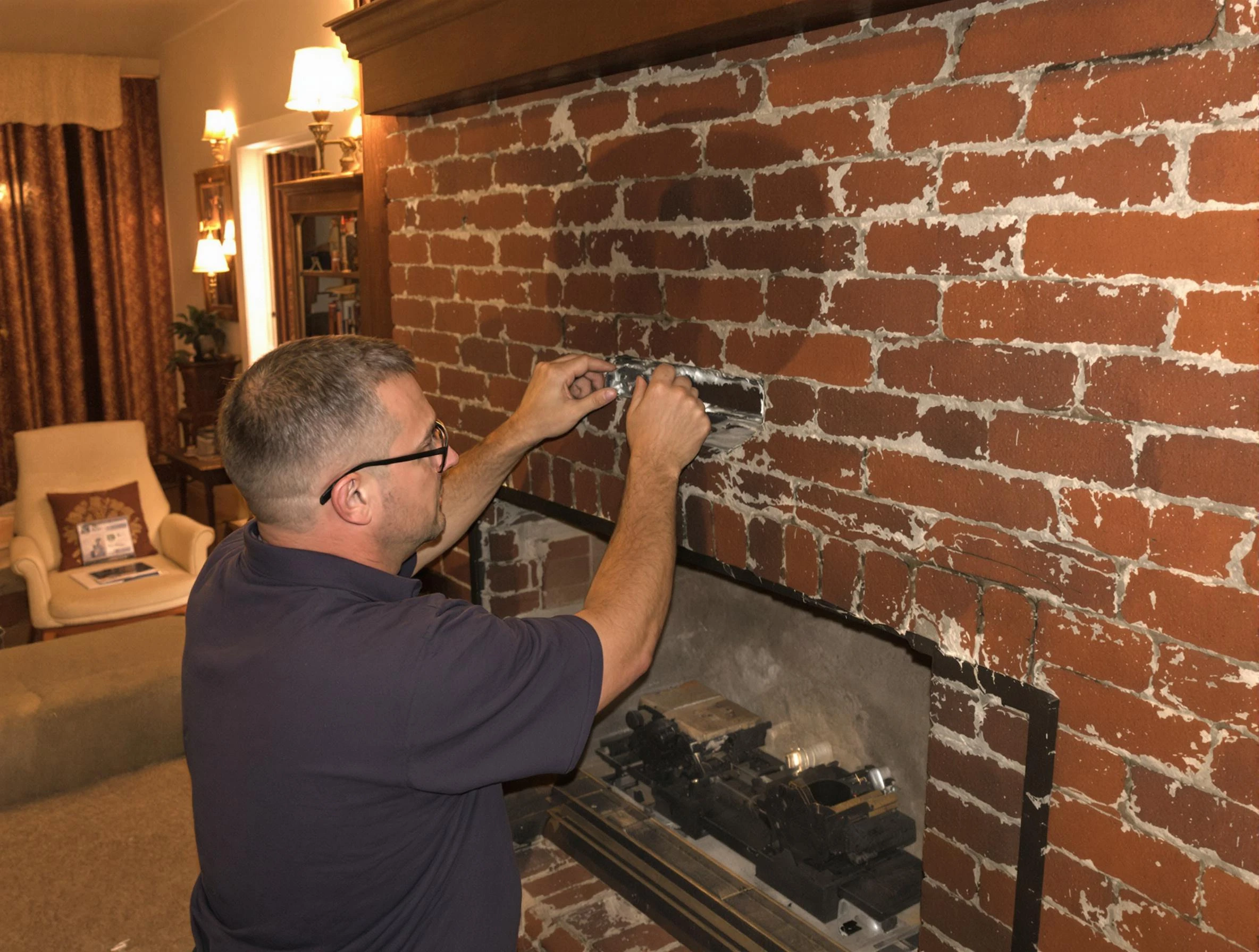 Nichols Hills Chimney Sweep expert fixing a fireplace in Nichols Hills, OK